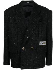 Gcds double-breasted tweed blazer - Black