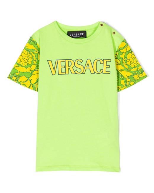 Versace Jeans Couture Cotton Velvet Flocked Logo Graphic Tee