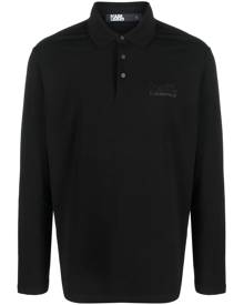 Karl Lagerfeld logo-print polo shirt - Black