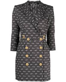 Elisabetta Franchi logo-print crepe minidress - Black Elisabetta Franchi logo-print crepe minidress - Black