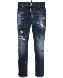 Dsquared2 embroidered-design cropped jeans - Blue