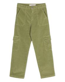 Philosophy Di Lorenzo Serafini Kids logo-embroidered corduroy trousers - Green