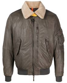 Parajumpers Josh leather bomber jacket - Grey