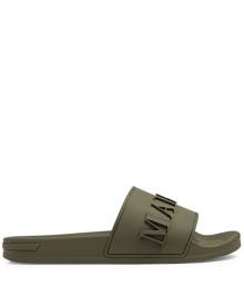 Mallet logo-embossed slides - Green