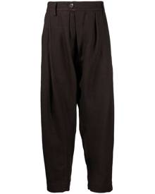 Ziggy Chen checked tapered trousers - Brown