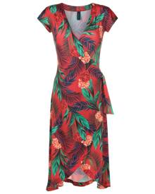 Lygia & Nanny Falcão botanical-print wrap dress - Red