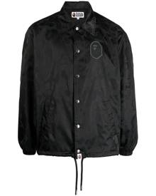 A BATHING APE® logo-patch abstract-print bomber jacket - Black