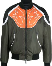 Dsquared2 fire-motif bomber jacket - Green