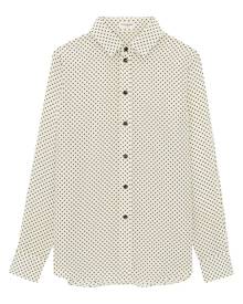 Saint Laurent polka dot-print silk shirt - Neutrals