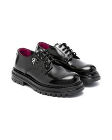 Calvin Klein Kids logo-plaque leather brogues - Black