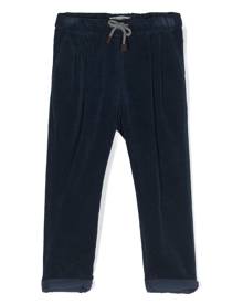 Brunello Cucinelli Kids drawstring-waist corduroy trousers - Blue