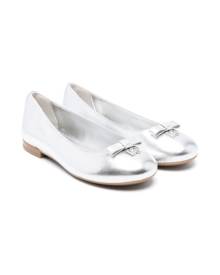 Dolce & Gabbana Kids metallic leather ballerina shoes - Silver
