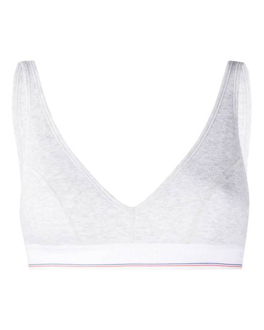 Alexander Wang logo-trim mesh bra - Blue