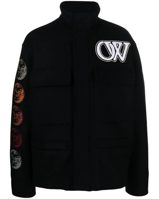 Varsity-style leather jacket with tiger graphics