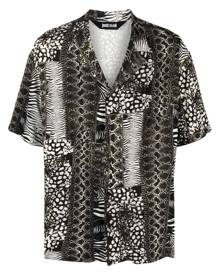 Just Cavalli animal-print short-sleeve shirt - Black