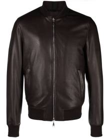 Tagliatore zip-up leather bomber jacket - Brown