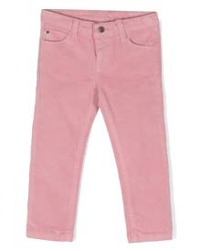 Knot logo-patch corduroy trousers - Pink