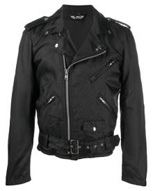 Black Comme Des Garçons checkerboard biker jacket