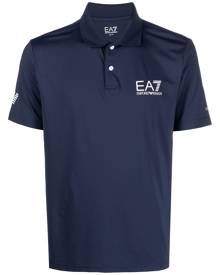 Ea7 Emporio Armani logo-print polo shirt - Blue