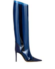 Alexandre Vauthier 105mm iridescent leather boots - Blue