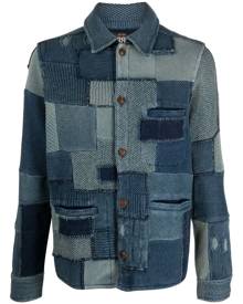 Ralph Lauren RRL knitted patchwork shirt jacket - Blue