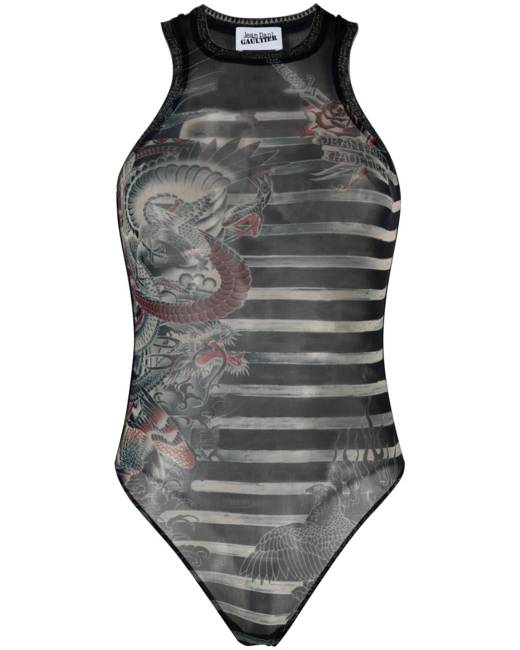 Jean Paul Gaultier x KNWLS tattoo-print long-sleeve Bodysuit