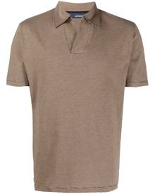 Lardini stripe-print polo shirt - Brown