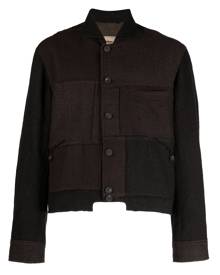 Ziggy Chen patchwork single-breasted shirt jacket - Brown