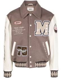 MOUTY Varsity colour-block bomber jacket - Brown