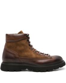 Doucal's panelled lace-up ankle boots - Brown