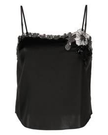 Fleur Du Mal Violet floral-appliqué embellished camisole - Black