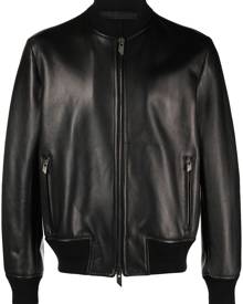 Salvatore Santoro zip-up leather bomber jacket - Black