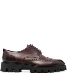 Sergio Rossi perforated leather brogues - Brown