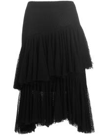 Philosophy Di Lorenzo Serafini tiered asymmetric midi skirt - Black