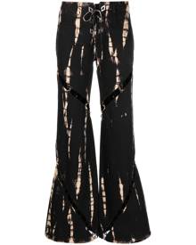 Dion Lee Spiral Laced bleached denim trousers - Black