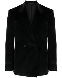 Tagliatore velvet double-breasted blazer - Black