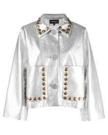 Cynthia Rowley cropped studded faux-leather jacket - Silver