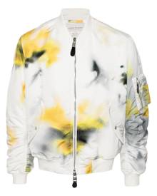 Alexander McQueen Obscured Flower padded bomber jacket - White