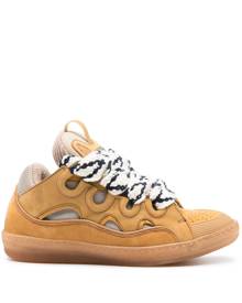 Lanvin Curb panelled suede sneakers - Brown