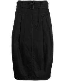 LEMAIRE pleated belted midi skirt - Black