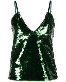 Federica Tosi sequinned panelled cami top - Green