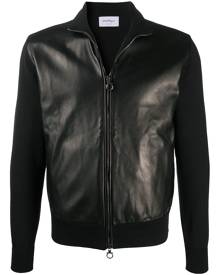 Ferragamo ram leather-panel bomber jacket - Black