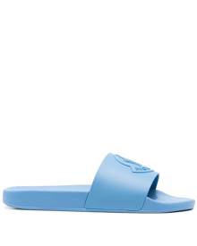 Moncler logo-embossed slides - Blue