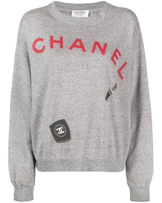 CHANEL Pre-Owned Mademoiselle Print Sweatshirt - Farfetch