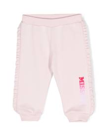 Missoni Kids logo-print ruffle-trim track trousers - Pink