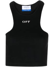 Off-White Off-Stamp ribbed crop top - Black