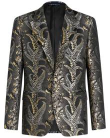 ETRO foliage-jacquard peak-lapels blazer - Grey