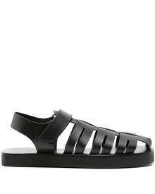 Ancient Greek Sandals Tilemachos flat leather sandals - Black