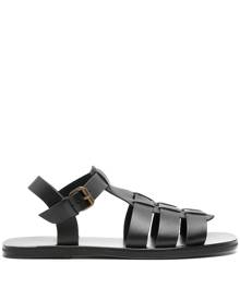 Ancient Greek Sandals Ektoras flat leather sandals - Black