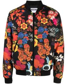 Moschino floral-print padded bomber jacket - Black